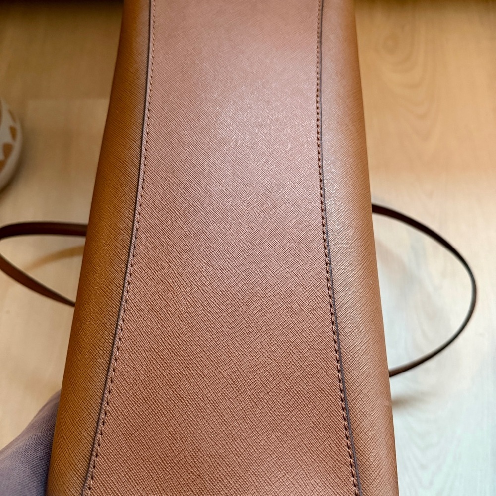 Michael Kors Cognac Saffiano Leather Tote with Gold Hardware - Picture 6 of 6